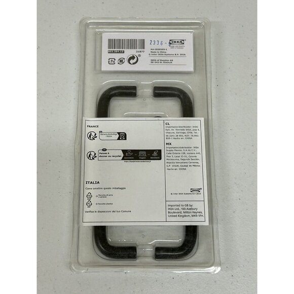 Brand New IKEA BAGGANAS Black 2 Pack Handle 143 Mm (5 5/8 ") Pack Of 4 - Picture 3 of 5